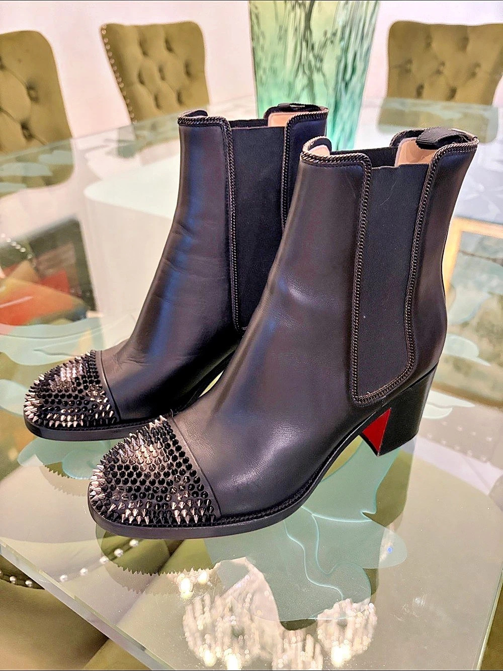 Christian Louboutin Capahutta 70 Spiked Leather Chelsea Boots Chelsea Boots.